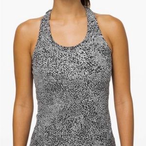 Lululemon Cool Racerback II *Nulu Polar Shift Alpine White Black / Black Size 4